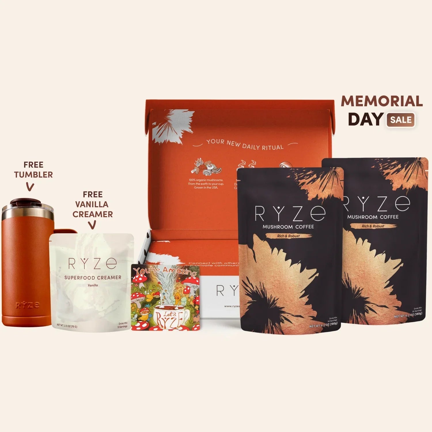 Mushroom Coffee Dark Roast Starter Kit 60 Serving T9