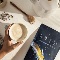 RYZE Mushroom Hot Cocoa — Organic Instant Cocoa with L-Theanine & Melatonin, 20 Servings F5