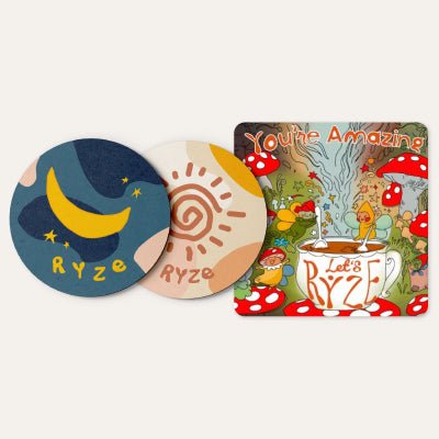 Coasters + Mushroom Magnet F0