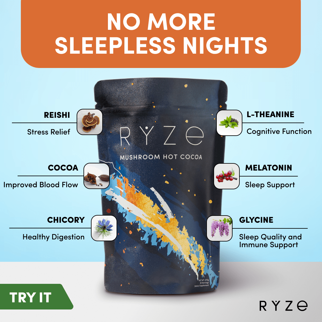 RYZE Hot Cocoa - with 6 Sleep Superfoods to Help Fall Asleep and Stay Asleep Z9