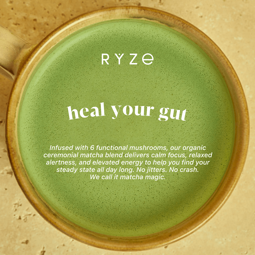 RYZE Mushroom Matcha - with 6 Organic Adaptogenic Mushrooms Grown In USA and Ceremonial-Grade Japanese Matcha S3