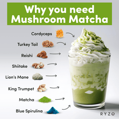 RYZE Organic Mushroom Matcha Starter Kit (60 servings) I3